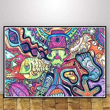 Amazon Co Jp パズル1000ピース木製パズルサイケデリック抽象ツリー絵画現代絵パズルアダルトホリデーファミリーゲーム50x75cm ホーム キッチン