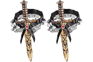 LANXITOWN 2 Pcs Pirate Sword with Lace Bow Womens Pirate Costume Toy Sword with Thigh Garter Pirate Costume Women Pirate Accessories