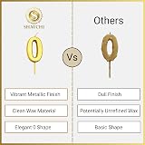 SHATCHI Gold Birthday Number 0 Candle, Milestone Cake Topper, 4.5x3x1 cm view 4
