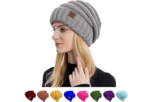 ZOORON Womens Winter Hat Slouchy Beanies for Women Cable Knit Winter Beanie Hats for Women Thick Cold Weather - Beanies Women