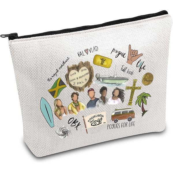 Ayxvt Outer Banks Paradise On Earth Kosmetiktasche – Retro Strand Design, 25,4x19,1 Cm, Leinen Mit Reißverschluss