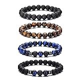 Hipwope Beaded Bracelets for Men, Black Beads