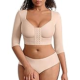 FeelinGirl Arm Compression Sleeve Women Upper Arm Shaper Post Surgery Front Closure Shapewear Bra