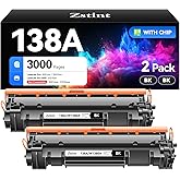 138A W1380A Black Toner Cartridge set 2-Pack High Yield with Chip Replacement for HP 138A W1380A 138X W1380X Cartridge Compatible with HP Laser Jet Pro 3001dw 3001fdw MFP 3101fdw Series Printer Toner