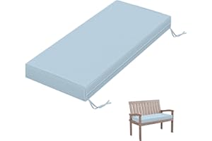 Tounosnt Outdoor Bench Cushion Inch Thick Waterproof Patio Furniture Cushions (Light Blue, 42 x 18 x 3.5 in)
