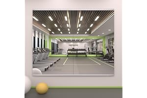 LOAAO Home Gym Mirror, 48"x24"-2 PCS Gym Mirrors for Wall, Frameless, Tempered Glass, Large Workout Mirrors for Home Gym, Dance Studio, Yoga Room, Garage Gym