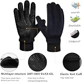 BIKINGMOREOK Winter Gloves Men Women 3M Thinsulate Touchscreen Warm Black L view 2