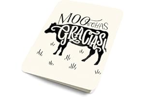 Artisan Blank Note Cards by Studio Oh! - MOOchas Gracias - Pack of 8 - 4.25" × 5.5” Printed Textured Art Paper Embellished with Foil Stamping Cards and Envelopes