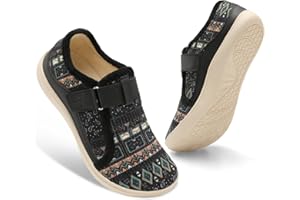 Spesoul Wide Womens Slippers Adjustable House Shoes Indoor Outdoor Barefoot Slippers Cozy Walking Shoes Swollen Edema Diabetic Shoes