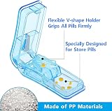 DDSHUN Pill Cutter 2-in-1 Portable Pill Splitter with Storage Blue Transparent view 8