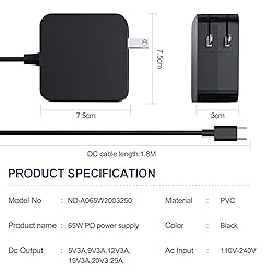 USB-C 65W 45W AC Adapter Laptop Charger for Asus