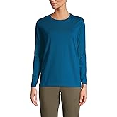 Lands' End Women's Relaxed American-Grown Supima Cotton Long Sleeve Crew Neck T-Shirt