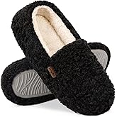 LongBay Women's Fuzzy Memory Foam Slippers Warm Cozy Shearling House Slippers for Ladies Supportive Slip on Indoor Home Shoes