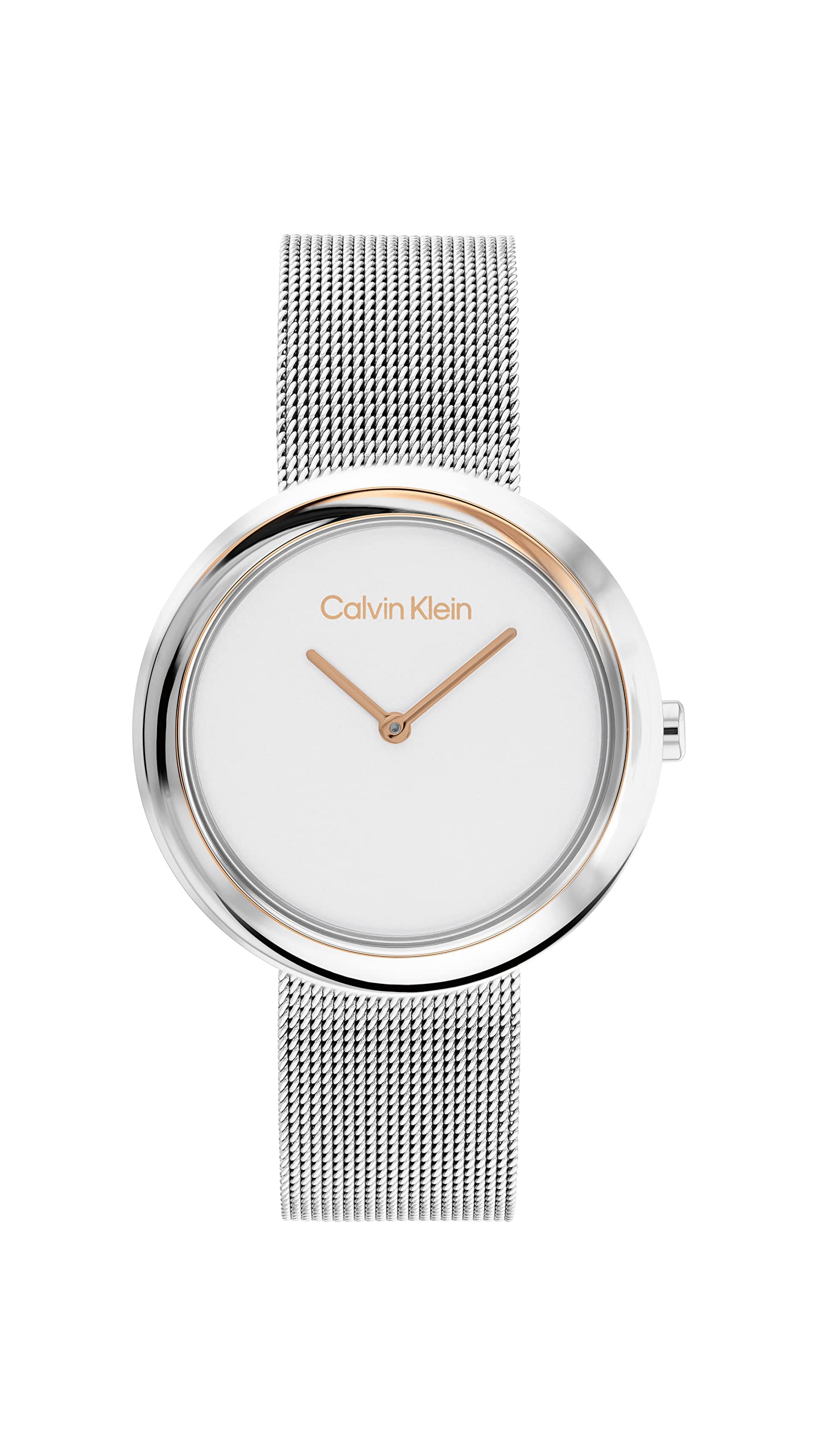 Calvin Klein Analogue Quartz Watch for Women Twisted Bezel Collection with Silver Stainless Steel Mesh Bracelet - 25200011 — image 1
