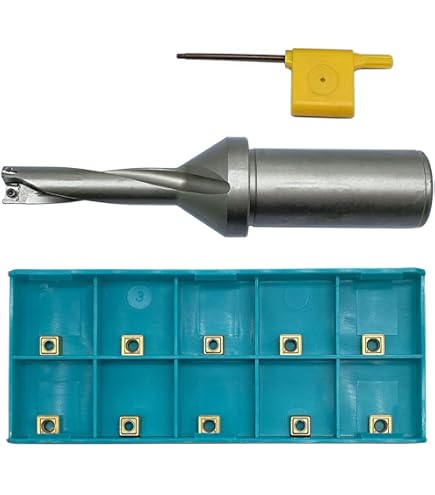Zouzmin 10pcs SPMG050204 Drilling Inserts + 1pc End Mill U Drill