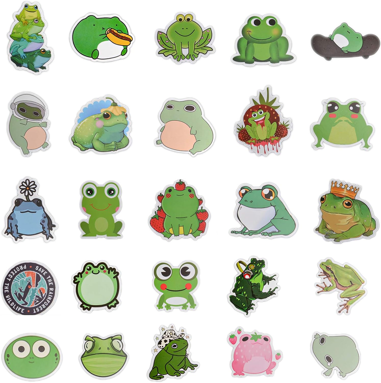 EBANKU 100 PCS Frog Stickers,Waterproof Vinyl Stickers for Water ...