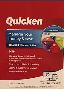 Quicken Deluxe 2019 1 Year membership