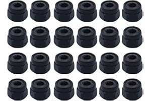 RACOFSB 24 Pcs Fingerboard Locknuts Professional Self Lock Nuts with Nylons Insert (Black)