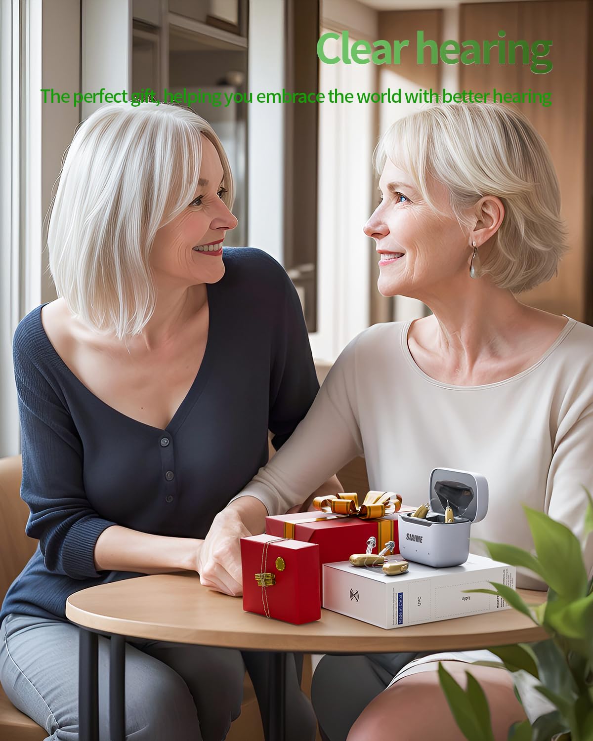 Hearing Aids for Seniors&Adults SIAIME OTC Rechargeable Digital BTE Not Hearing Amplifiers with Intelligent Noise Reduction Volume Control Comfort Design Portable (L+R)