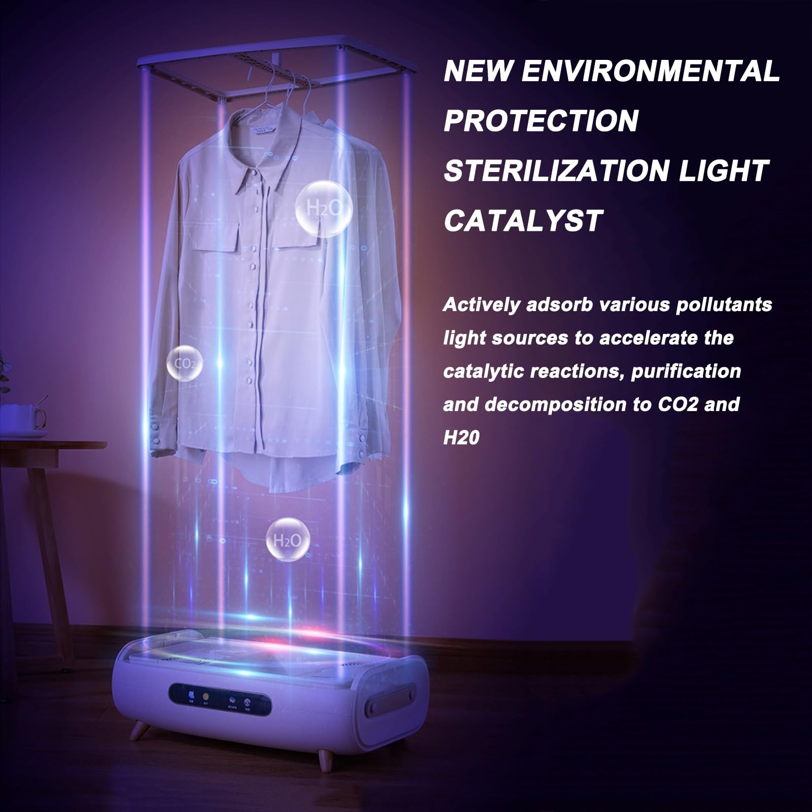 Smart Wireless Steam Iron, 360° Fully Automatic Vertical Clothes Dryer, Collapsible Hanging Garment Steamer 900W With Remote Control and Timer For Home Laundry Dorms
