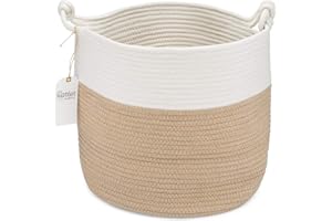 PARKER BABY CO. Parker Baby Nursery Storage Basket | Large Rope Storage Bin & Organizer for Laundry, Toys & Nursery Items | Collapsible, Versatile & Portable | Gender Neutral Colors to Match any Interior