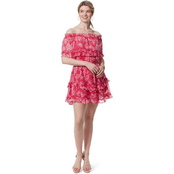 chinese dress ladies Jessica Simpson Women's Nyla Tie Shoulder Strap Tiered Mini Dress at Amazon  Women's Clothing store