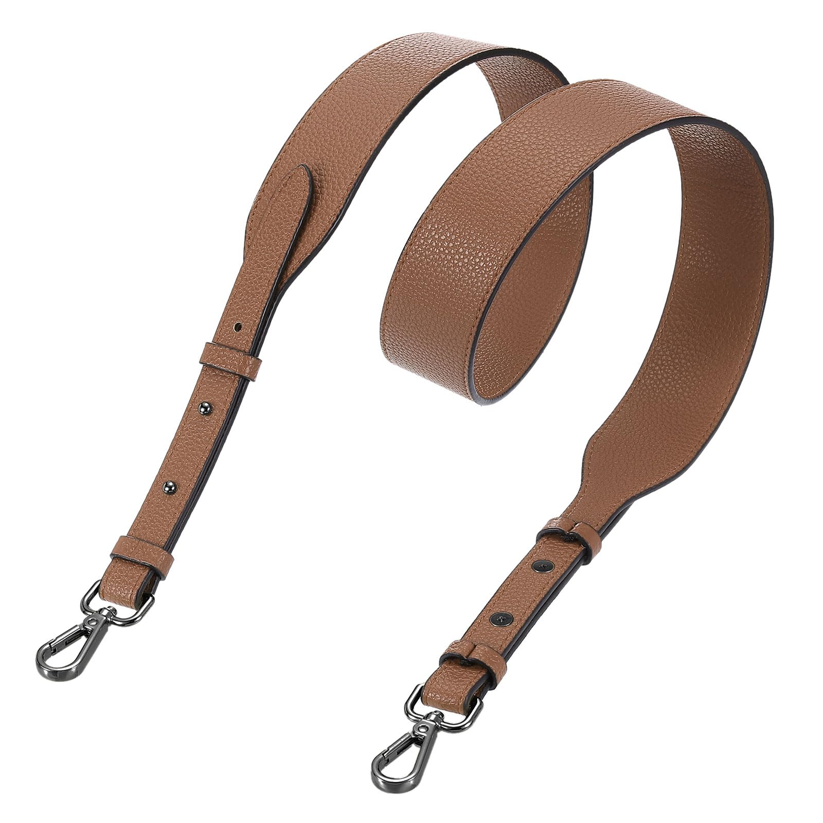 Photo 1 of uxcell PU Leather Purse Strap, 41.7"-45.3" Adjustable Crossbody Replacement Straps 1.5" Width for Handbags, Shoulder Bag (Coffee, Black Clasp)