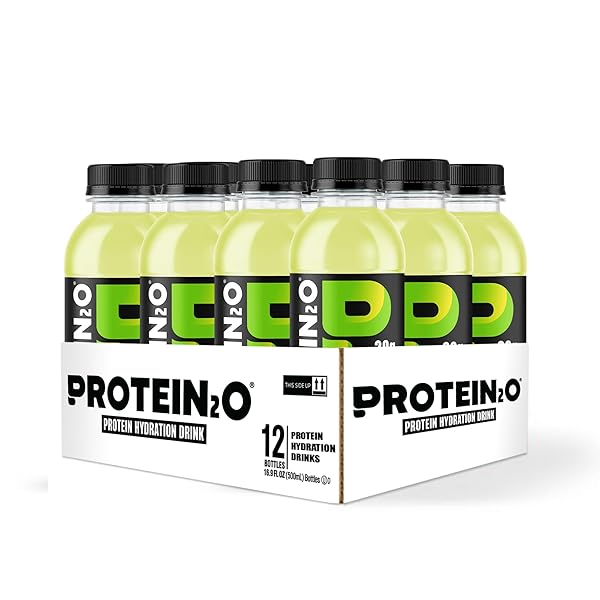 PROTEIN2O 20G WHEY PROTEIN ISOLATE HYDRATION DRINK, 350MG OF ELECTROLYTES, VITAMINS B5 & B6, SUGAR FREE, LEMON LIME, 16.9 OZ BOTTLE (12 COUNT)