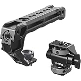 SMALLRIG Top Handle with Monitor Mount Kit, with 3/8"-16 Locating Holes for ARRI, 5 Built-in Cold Shoe, 360° Swivel and 180° Tilt Adjustable Monitor Holder with Thumbscrew, Anti-Twist Design - 5322