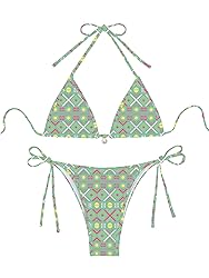 TASHEHE Women's Floral Bikini Set String Triangle
