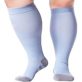Abodhu Plus Size Compression Socks for Women& Men 15-20mmHg Wide Calf Knee High Socks