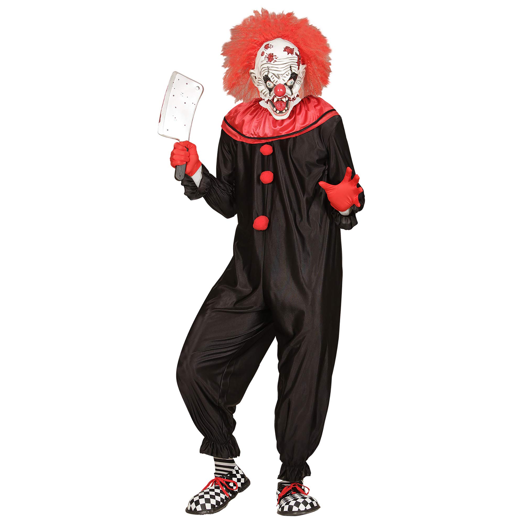 W WIDMANN MILANO Party Fashion - Horror Clown Costume for Men, Killer, Psycho, Circus, Halloween, Carnival, Theme Parties