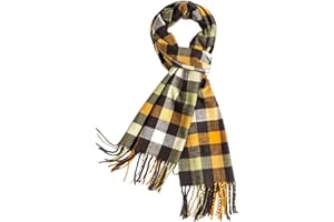 TUSHUSTY Scarf For Men Women Winter Warm Neck Plaid Solid Scarves Fall Softest Classic