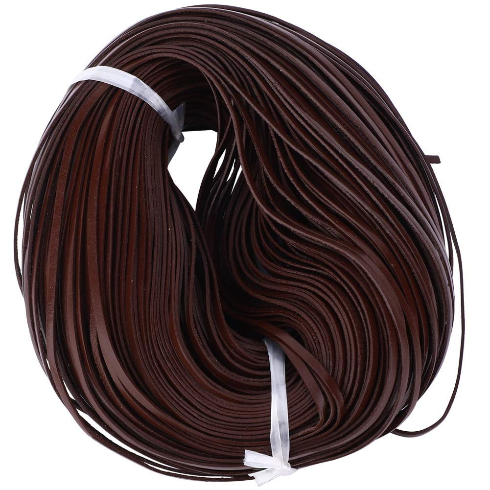 Strong Leather Cord 3mm Wide 100m Long, Braiding String for Crafts/Bracelets/Belts/Handbags/Hecklaces/Earrings(Brown/Deep Coffee/Leather Color/Black)