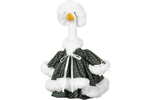 Suzile Winter Christmas Goose Outfit Dresses Clothes for 23" High Cement or Plastic Porch Goose Costume for Yard Lawn Outdoor Garden Patio Statue Xmas Santa Holiday Decor