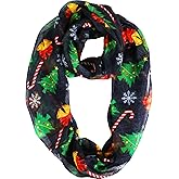 Christmas Sheer Scarf Soft Light Weight Women Scarves Sheer Infinity Holiday Scarf Gifts for Your Mom, Sister, Friend