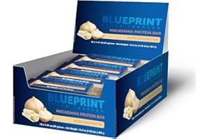 BLUEPRINT BRYAN JOHNSON Blueprint by Bryan Johnson Macadamia Nut Protein Bars – 9G Plant Protein – Vegan, Low Carb, Low Sugar, Keto-Friendly Snacks - Non-GMO, Raw Nut Bar, Natural Ingredients (White Cocoa - 12 Pack)