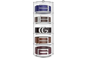 ELYPRO Premium Acrylic Belt Organizer - Sleek, Multi-Functional Storage for Belts, Jewelry, Makeup & Hair Accessories - Transparent, Rotating Drawers, Stackable & Wall-Mountable Design (XL-5)