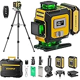 SOARFLY Laser Level with Tripod, 4x360&deg; Self-Leveling Green Beam 4D Laser Level, Dual 4000mAh Lithium Batteries, Laser Level kit for Tile Installation, Framing, Picture Hanging &amp; Home Renovation