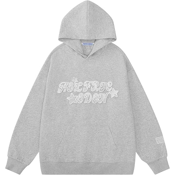 Aobiono Women Men Y2K Star Zip Up Jacket Oversized Hoodie Vintage