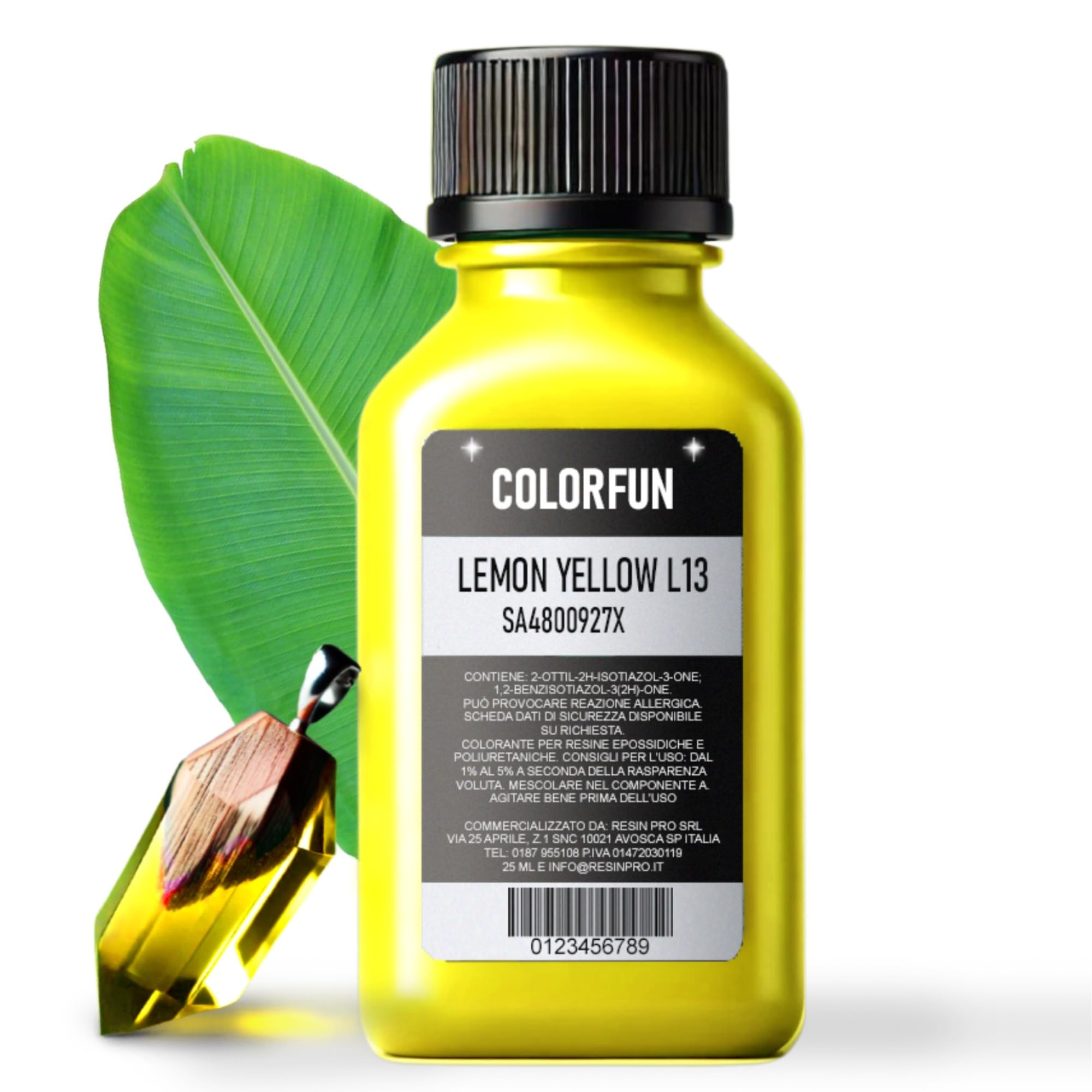 Resin Pro Colour Fun Brilliant Lemon Yellow Dye Colour, Colouring Liquid for Transparent Epoxy Resin, Ideal for Arts, Hobbies and DIY- 25ml