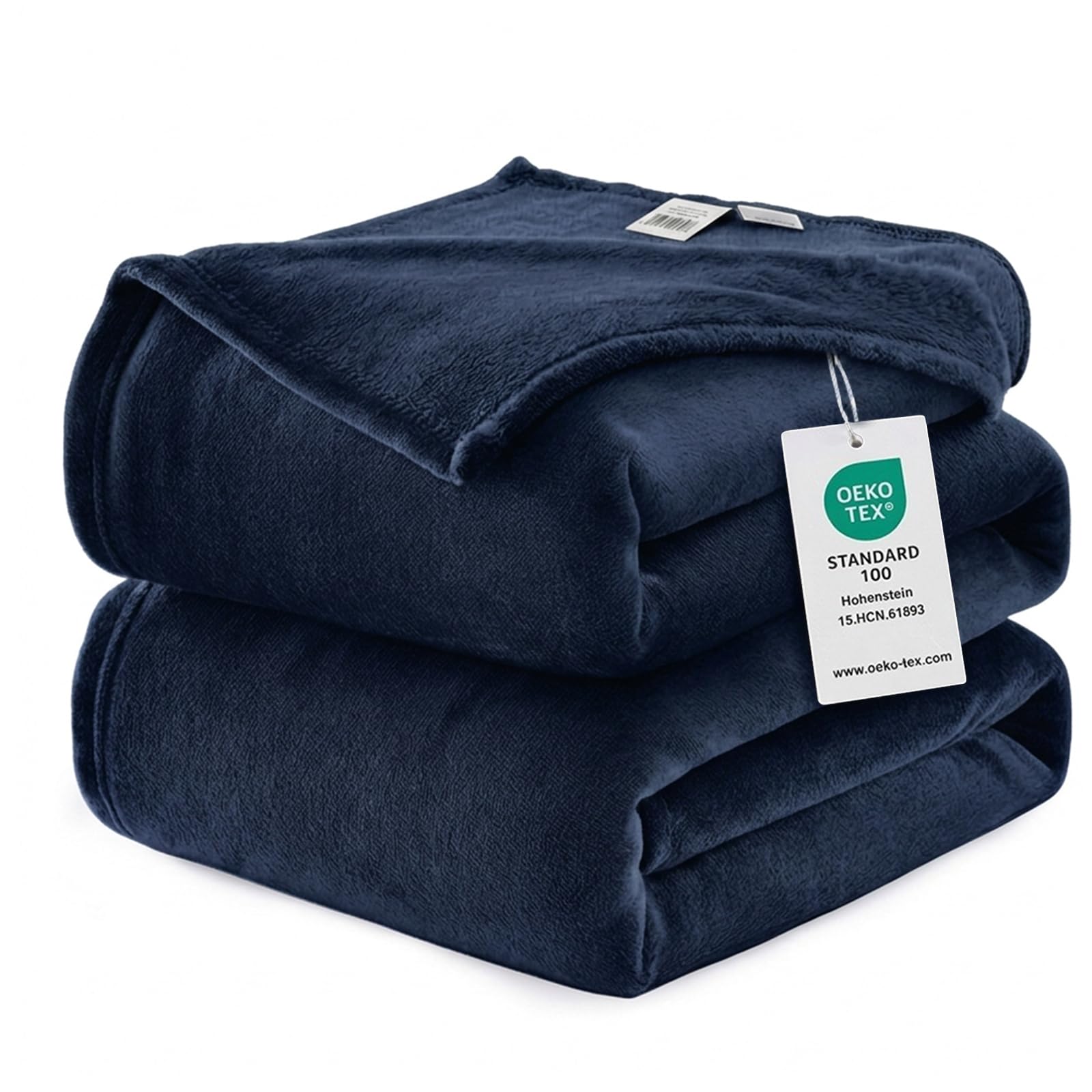 WAVVE Fleece Blanket Queen Size XL Navy Blue 7ft x 8ft - Fluffy Soft Warm Versatile Large Throw Blanket for Bed/Sofa/Couch, 220x240 cm