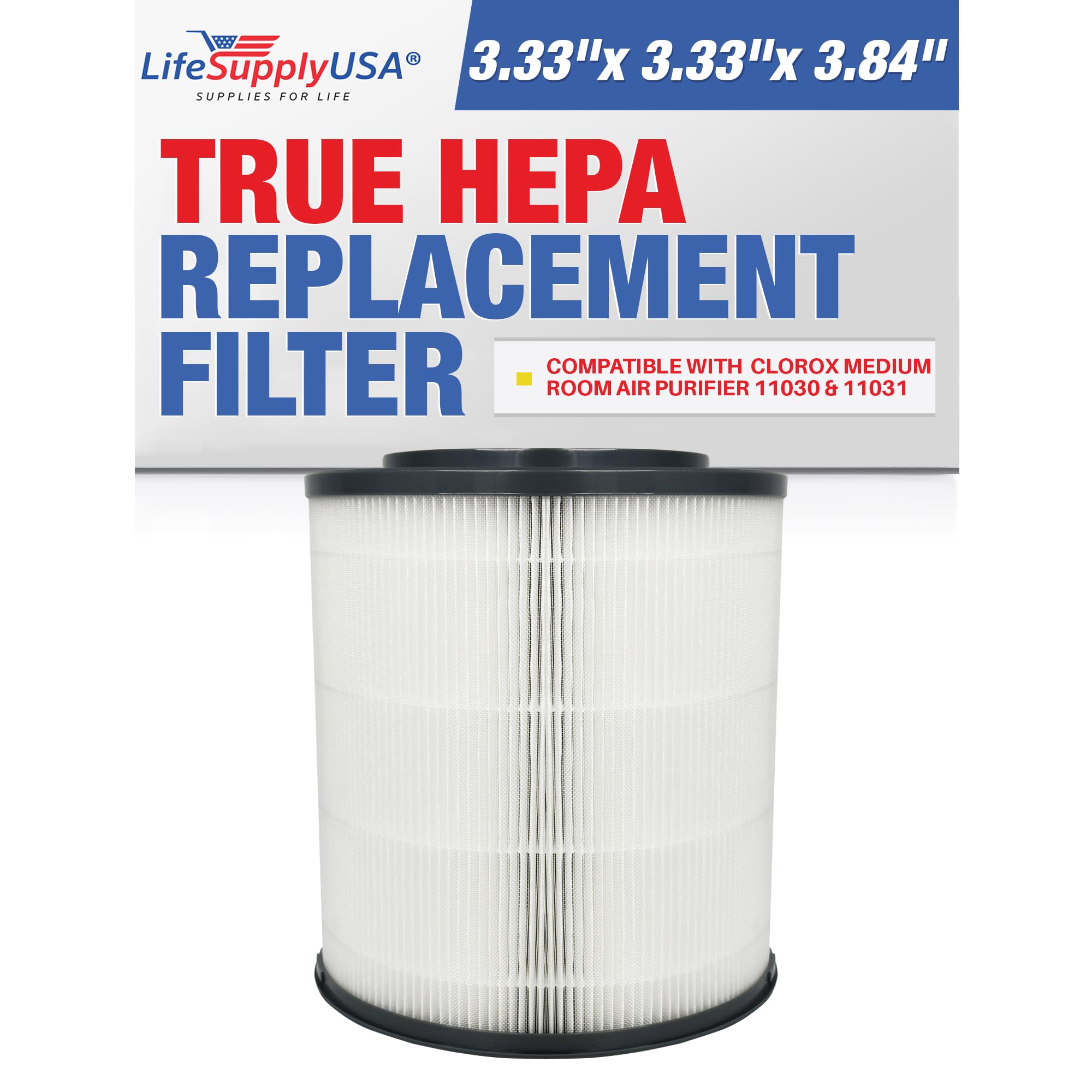 Photo 1 of True HEPA Filter Replacement Compatible With Clorox Medium Room Air Purifier 11030 & 11031 by LifeSupplyUSA