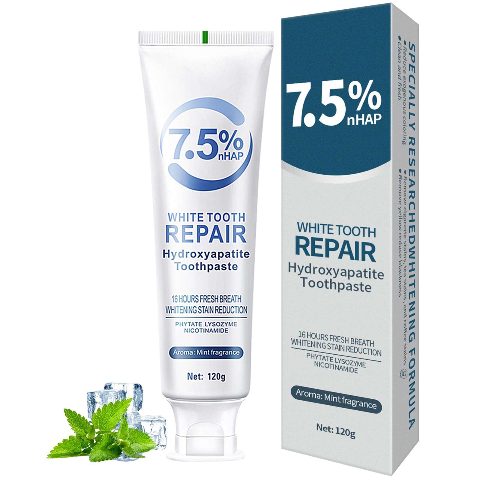 Photo 1 of 1 PCS Hydroxyapatite Toothpaste for 7.5% Enamel Protection and Tooth Strengthening,Gentle Mint,Freshen Breath,Daily Use for Oral Health