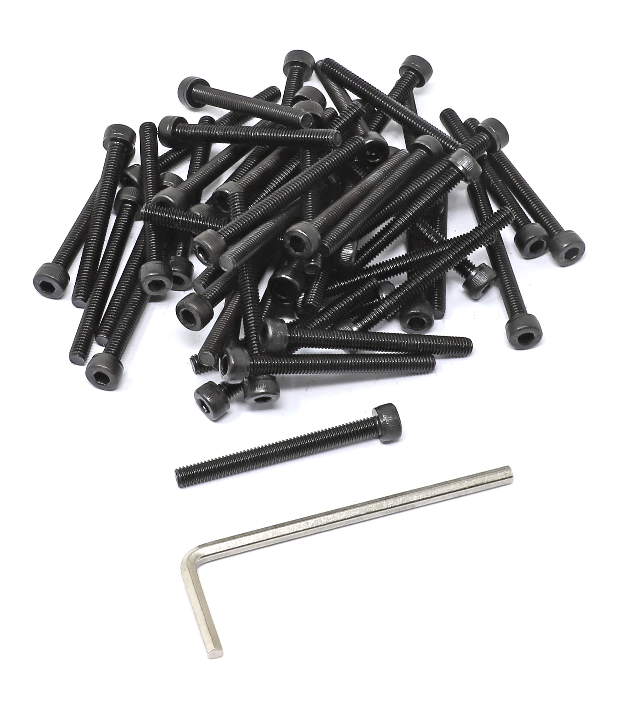 iexcell 50 Pcs Metric M4-0.7 x 40 Alloy Steel 12.9 Grade Hex Socket Head Cap Screws Bolts Kit