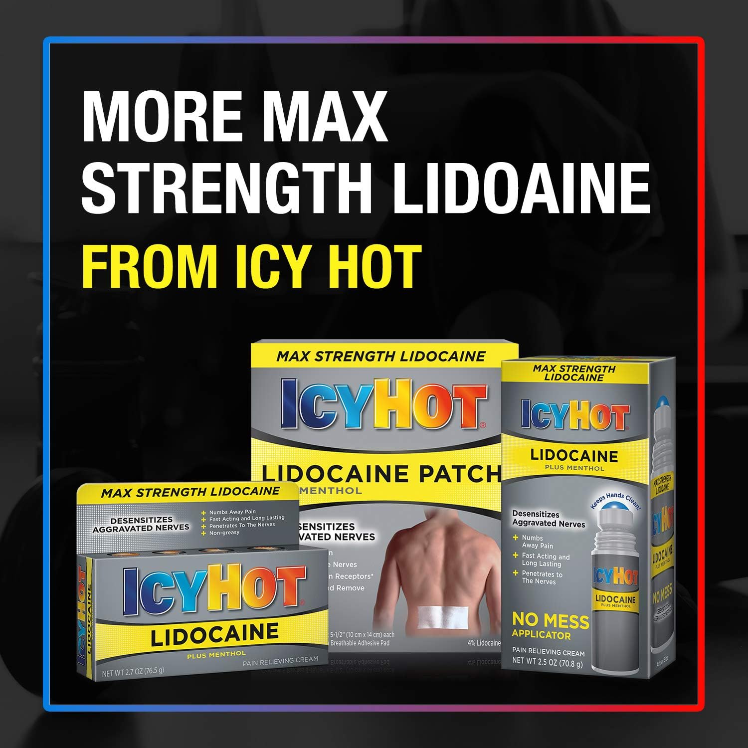 ICY Hot Lidocaine Patch Plus Menthol 5 Count Temporarily Relieves Minor Pain Associated with Arthritis, Simple Backache, Muscle Strains, Sprains, Bruises, and Cramps: Health & Personal Care