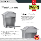 Burg-Wächter MB01S Silver Classic Wall Mounted Galvanised Steel Lockable Post view 2