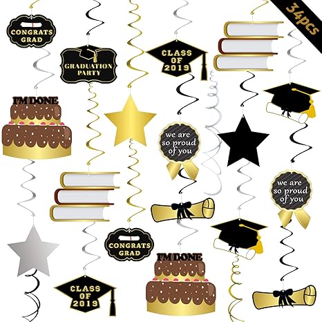 Amazon Com Tifeson 2019 Graduation Hanging Swirl Decorations