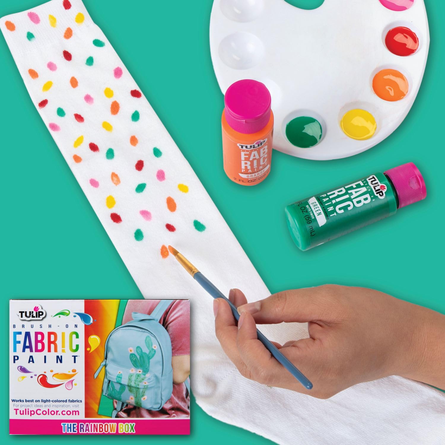 Tulip Brush-on Fabric Paints, 14 Colors 2 fl oz each, Permanent, Flexible