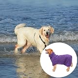 Geyecete Pineapple Drying Coat for Dogs Purple L - Fast Dry Absorbent Bath Robe view 5